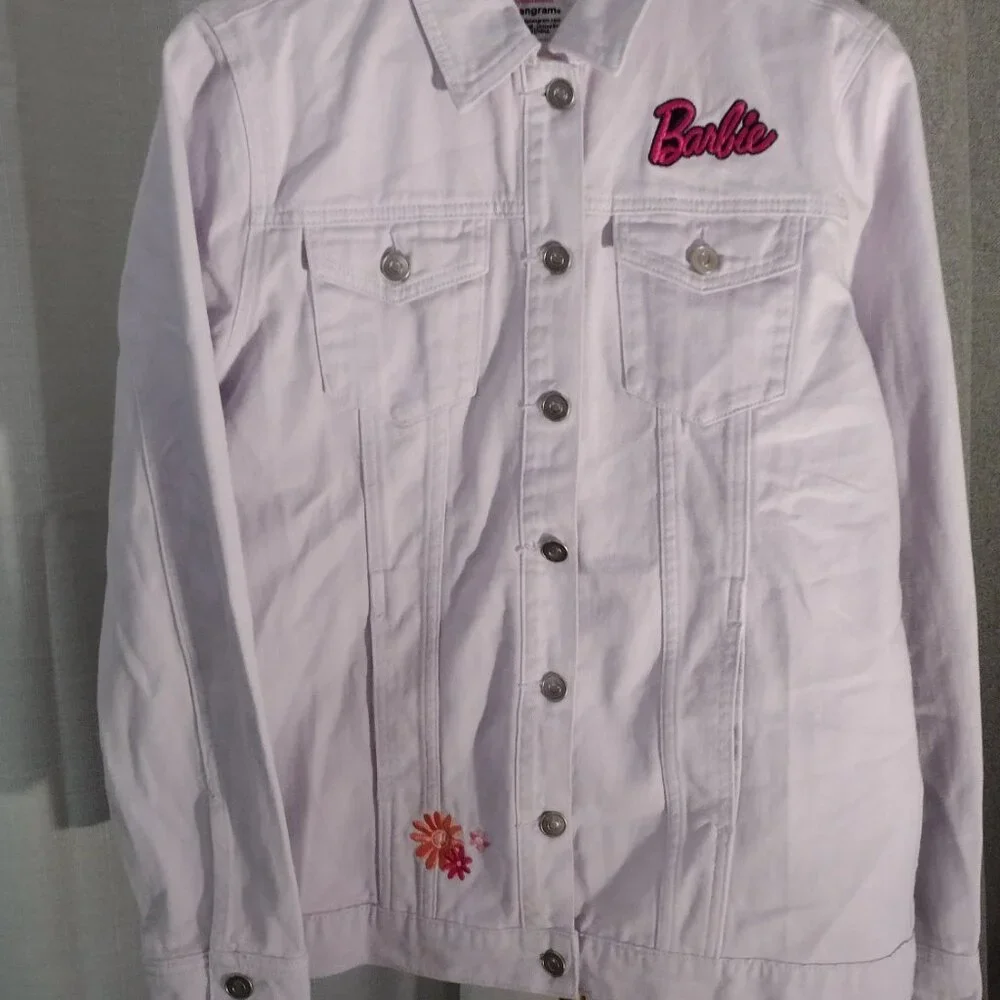 Barbie Truck Tour Lavender Denim Jacket Embroidered Logo 100% Cotton - Picture 4 of 14